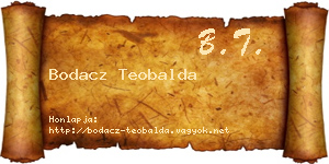 Bodacz Teobalda névjegykártya